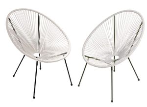 Garden Pleasure Relax Sessel DALIDA 2er Set weiß - ausgefallenes und  modernes Design