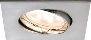 Paulmann Premium Einbauleuchten Set Coin klar eckig schwenkbar LED 3x6,8W 2700K 230V 51mm Eisen gebürstet/Alu Zink