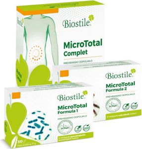 Biostile MicroTotal Complet - 13 miliardów kultur bakterii, inulina, L-glutamina, spirulina i witamina A dla zdrowia jelit i układu odpornościowego.