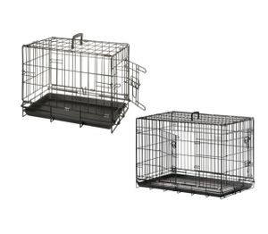 Hunde Transport-Drahtbox Hundekäfig klappbar schwarz, Maße:S 63 cm x 43 cm x 49 cm (LxBxH)