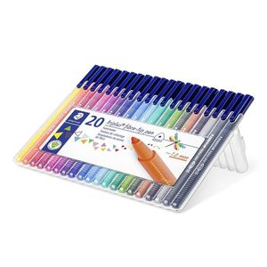 STAEDTLER długopisy z włóknistą końcówką triplus BRILLIANT COLOURS opakowanie 20 szt