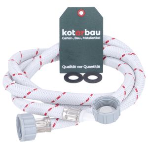 KOTARBAU® Waschmaschinen Zulaufschlauch 1,5M x ⌀ 13 mm Panzerschlauch Spülmaschine Schlauch 3/4 Zoll Bogen/Gerade Geschirrspüler Ersatzteile Zulaufschlauch mit Dichtung Wasserzulaufschlauch