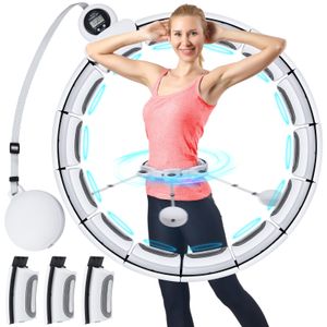 Hulahoopreifen mit Zähler,Smart Hula Ring Hullahub Reifen,Erwachsene Fit Hoop für 70-124cm,360° Massage,Verstellbare Fitness Hulahoop