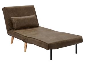 Futonsessel - Microfaser - Vintage Look - Braun - POSIO