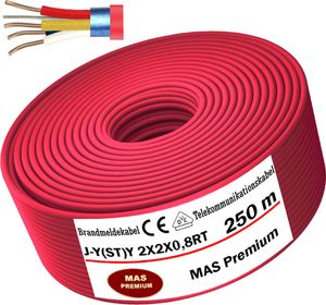 250m J-Y(ST)Y 2X2X0,8RT Požiarny poplachový telekomunikačný kábel Telekomunikačný kábel