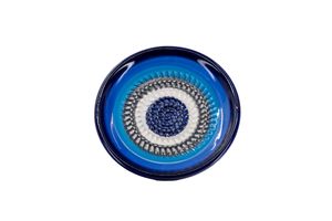 Kaladia Keramik Teller blau,grau&weiß - handbemalte Teller mit schönemNachbildung - Reibeteller -  Spain