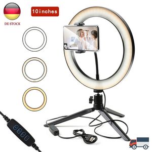 Miixia 26cm LED Ring Licht Handyhalter Kit Selfie Fotografie Beauty Lampe mit Stativ