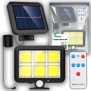Solární LED Lampa Zahradní Venkovní s Pohybovým a Soumrakovým Senzorem, Nástěnná Svítidla