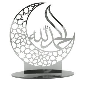 Ramadan Eid Mubarak, Dekorationen Eid Mubarak Acryl Ornamente Mond Sterne Muslim Festival Ramadan Dekorationen, Silber
