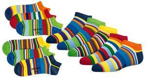 Kinder Socken,Jungen,6 Paar,Kurzsocken,Sneaker,Ringel,31-34