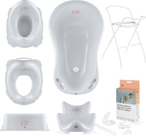 Babywanne, Sitz, Ständer, Schemel, Topf, Toilettensitz, Abfluss – Grau