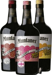 Muntaner Vermut 3er-Set - Muntaner Red Vermut Rojo 0,75L 18% Vol. / Muntaner Rose Vermut Rosado 0,75L 18% Vol. / Muntaner White Vermut Blanco 0,75L 18% Vol.- [Enthält Sulfite]