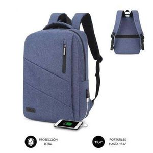 Subblim City-Rucksack für Laptops bis zu 15,6"/USB-Anschluss/Blau