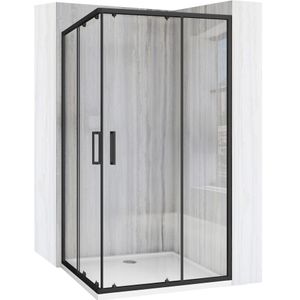 Rea Duschkabine City 80X100 Black + Duschtasse Savoy Black