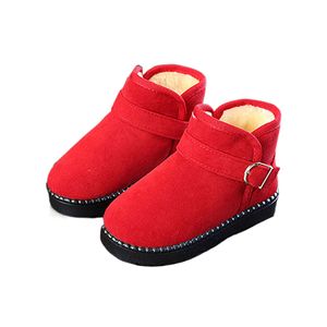 Mädchen Stiefeletten Wasserdichte Baumwoll Warme Schuhe Plüsch Kurze Schneeschuhe Rot,Größe:EU 27