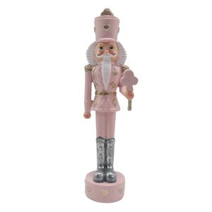 Clayre & Eef Figur Nussknacker 17 cm Rosa Weiß Polyresin