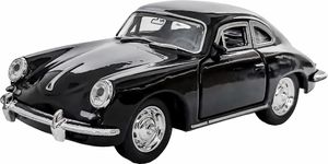PORSCHE 356B Modellauto 12cm aus Metall Modell Auto mit Rückzug Spielzeugauto WELLY Spielzeug Kinder Geschenk 75 (Schwarz)