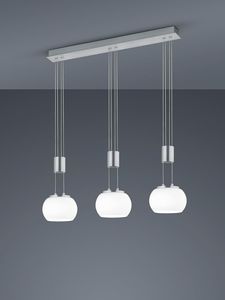 lightling Harrison LED Pendelleuchte 8W, 3-flammig, Breite: 82 cm, höhenverstellbar, Switch Dimmer, Nickel matt