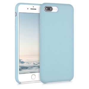 kwmobile Hülle kompatibel mit Apple iPhone 7 Plus / iPhone 8 Plus Hülle - Silikon Handy Case - Handyhülle weiche Oberfläche - kabelloses Laden - Pastellblau