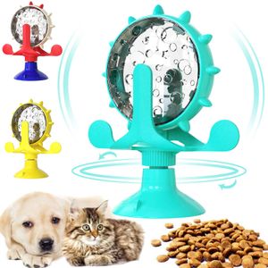 Hundespielzeuge Saugnapf Langsam Fressen Windmühle Snack und Strategie Futter Leaker Spielzeug für Hunde und Katzen, Blau