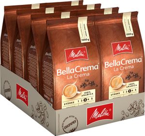 Melitta Kaffee BellaCrema LaCrema ganze Bohne, mittelstarke Kaffeebohnen, 8er Pack, 8 x 1000g