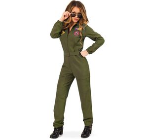 Kampfpilotin Kostüm Eva Militär für Damen, Größe:38
