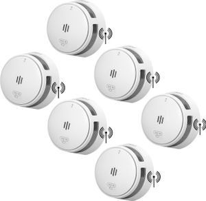 SAVS S10-W Drahtlos vernetzbarer Rauchmelder 6 Stück - LinkSmart® - 10 Jahre Batterie - Optionales WLAN - Infrarotsensor - Brandmelder