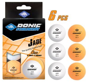 Donic-Schildkröt Tischtennisball Jade, Poly 40+ Qualität, 6 Stk. im Karton, 3x Weiß / 3x Orange
