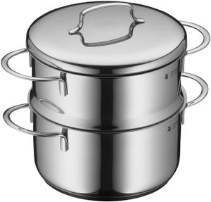 WMF Mini Dampfgarer mit Metalldeckel klein 16 cm, 1,2l, Cromargan Edelstahl poliert, Induktion, stapelbar, ideal für kleine Portionen oder Singlehaushalte