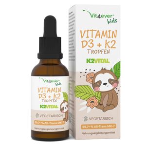 Vitamin D3 K2 Kids 1000 Tropfen á 500 I.E. D3 + K2 25mcg MK7 - 10ml vegetarisch