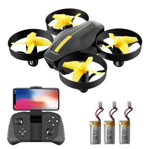 Mini-Drohne mit Kamera 720P RC-Drohne fuer Kinder mit Trajektorienflug Headless-Modus One-Key-Return Easy to Fly 3 Battery