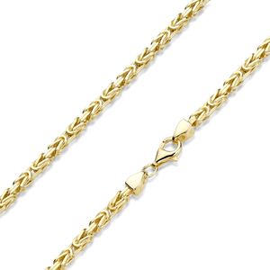 MATERIA Herren Gold Kette Königskette 3mm - 925 Sterling Silber Halskette Gold vergoldet Herrenschmuck 40 - 70cm K112, Länge Halskette:50 cm