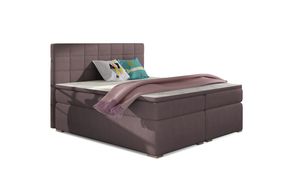 MOB, Manželská posteľ Boxspring 160 cm - Abbie (ružová) (s matracmi)