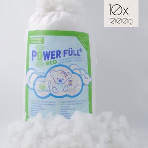 Power Füll® eco weiß | 10kg 10x 1kg Nachhaltige Füllwatte | Spielzeugnorm  | Waschbar bis 40°C | Bastelwatte | Kissenfüllung | Stopfmaterial