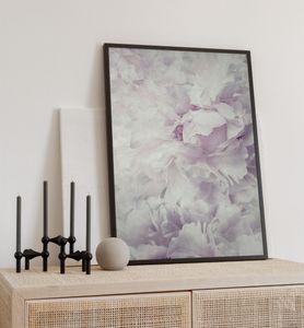 Poster Blüten lila, groesse_poster:40x50 cm, groesse_rahmen:weiß 40x50 cm