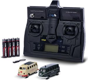 Carson 1:87 H0 RC VW T1 Polizei + Malteser Combo HO 2,4Ghz LCD
