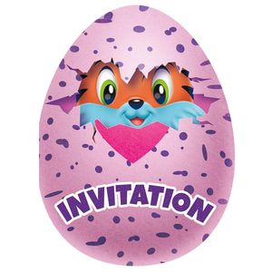 Hatchimals - Figur - Einladungen, Party 8er-Pack - Papier SG24609 (Einheitsgröße) (Violett)