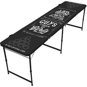 Beer-Pong Tisch "Chalk" | Bier-Pong Tisch + 6 Premium Ping-Pong Bälle | klappbarer Spieltisch mit  | US Partysport | stabiler Aluminium Tisch