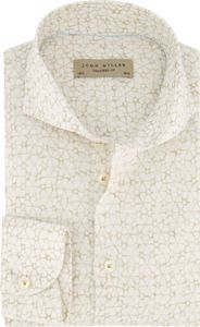 Gelb bedrucktes John Miller Hemd Leinen Tailored Fit