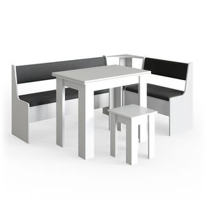 Vicco Eckbankgruppe Roman, 180 x 120 cm mit Tisch, Weiß/Anthrazit