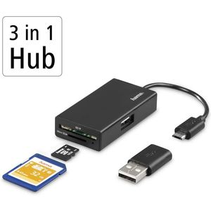 HAMA Hub / Kartenleser USB OTG 3x Ports