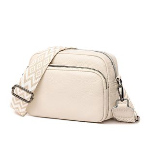 Damen Handy Umhängetasche Crossbody Bag Damen Handytasche Klein Moderne Taschen zum Umhängen mit Breitem Schultergurt 3 fächern Weiß