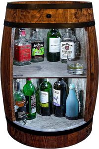 Bar Schränk LED. Weinregal Weinschrank XL. Fass Vintage deko Wohnzimmer. Minibar Gin Whisky Bier. Weinfass Stehtisch.