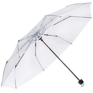 Durchsichtiger Regenschirm transparent, weißer Stockschirm Ø 100 cm, Taschenschirm
