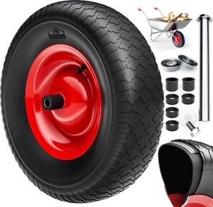 GARDEBRUK® Schubkarrenrad Luftbereifung 4.80/4.00-8 Ø 390mm 200kg Achse Felge Kugellager Schubkarrenräder Schubkarrenreifen Rad Reifen Schubkarre