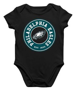 Philadelphia Eagles - American Football NFL Super Bowl Kurzarm Baby-Body, Schwarz, 0/3, Vorne