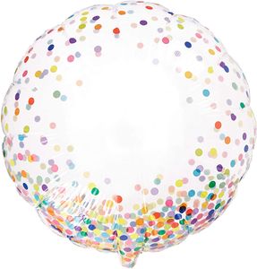 1 Deco Bubble Ballon Colourful Confetti 60 cm unaufgeblasen Ballongas geeignet
