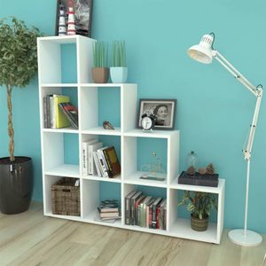 vidaXL Treppenregal Bücherregal 142 cm Weiß vidaXL Treppenregal Bücherregal 142 cm Weiß