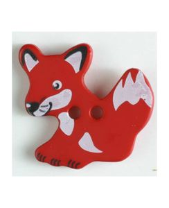 Kinderknopf schlauer Fuchs mit 2 Löchern Farben allgemein: Rot, Durchmesser: 25 mm
