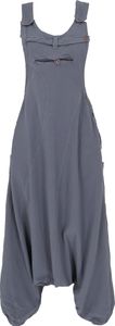 Latzhose Aladinhose Haremshose Pluderhose Pumphose - Taubenblau, Damen, Grau, Baumwolle, Größe: S